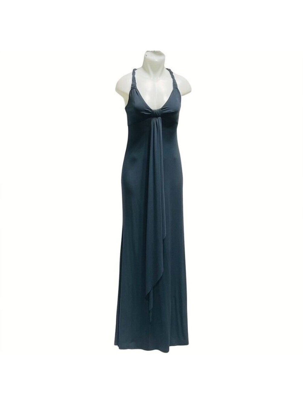 Elegant Halter Neck Empire Waist Maxi Dress Long Flowing Evening Gown by MAX and